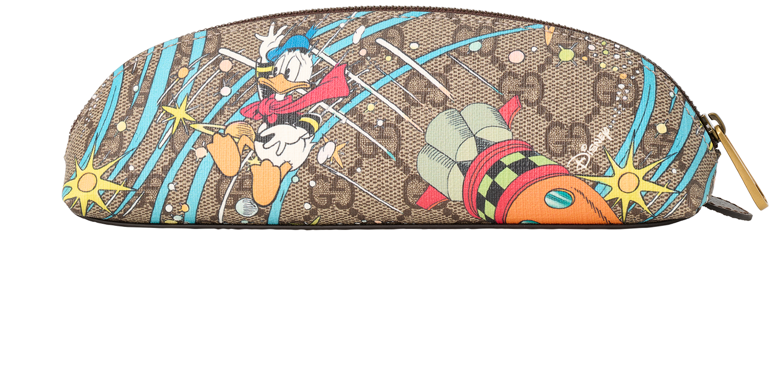 Gucci X Disney Donald Duck GG Pencil Case, &pound;250, Accessories, Brown, Canvas, Back view